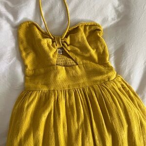 Yellow Maxi Dress Billabong x Salty Blonde Halter Sunset Glow Beach